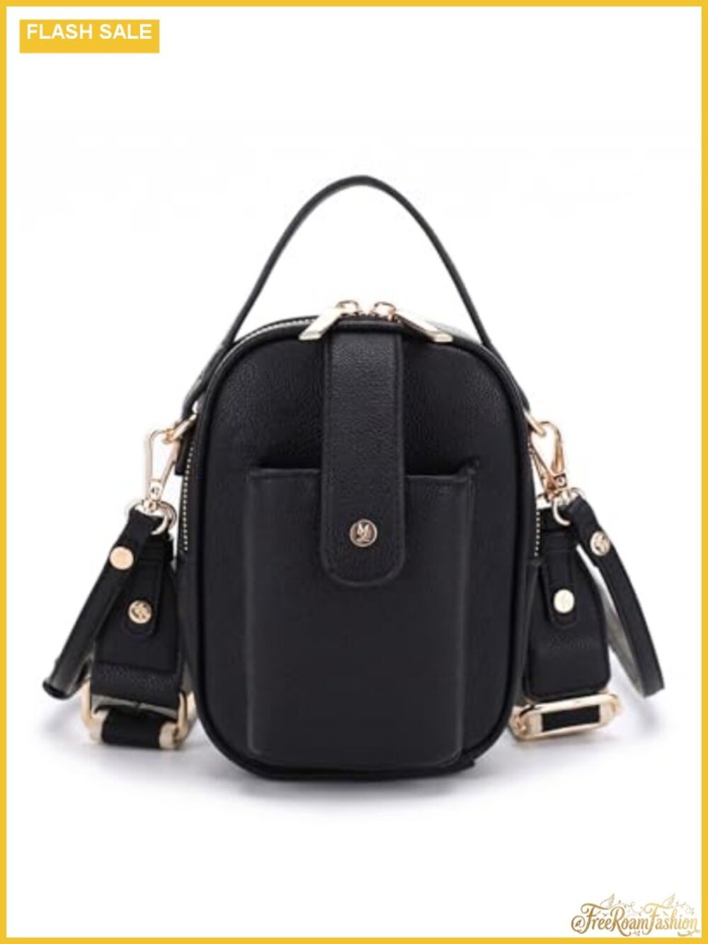 Top Handle Crossbody Bag Vegan Leather Multi Compartment Mini Purse